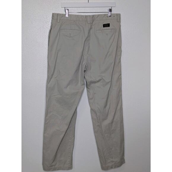 Banana Republic Pants Mens 36 X 34 Gavin Straight Fit Chino Beige Flat Front - Picture 2 of 9